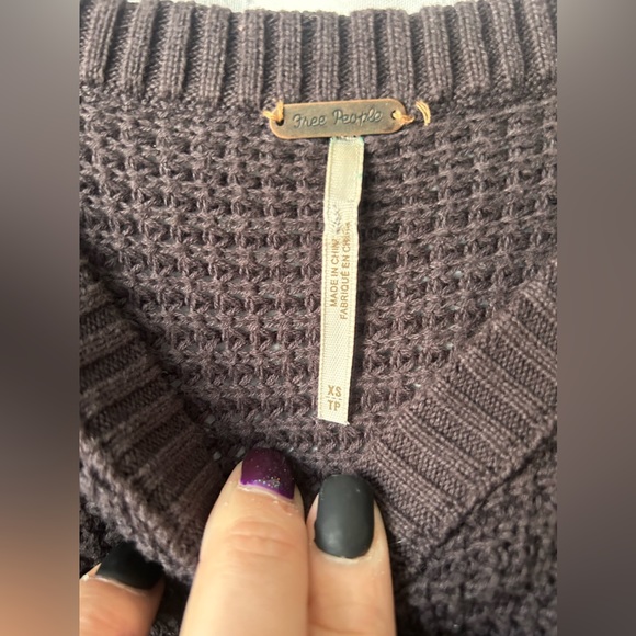 Free People Charcoal Cold Shoulder Pullover
Oversized Distressed Raw Hem Sweater - Picture 2 of 4